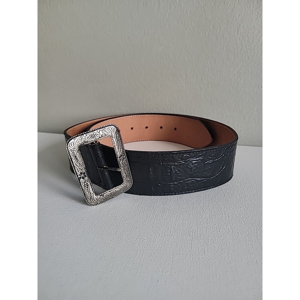 Vintage Gap Black Leather Belt Sz L Western Cowgirl Rodeo Boho